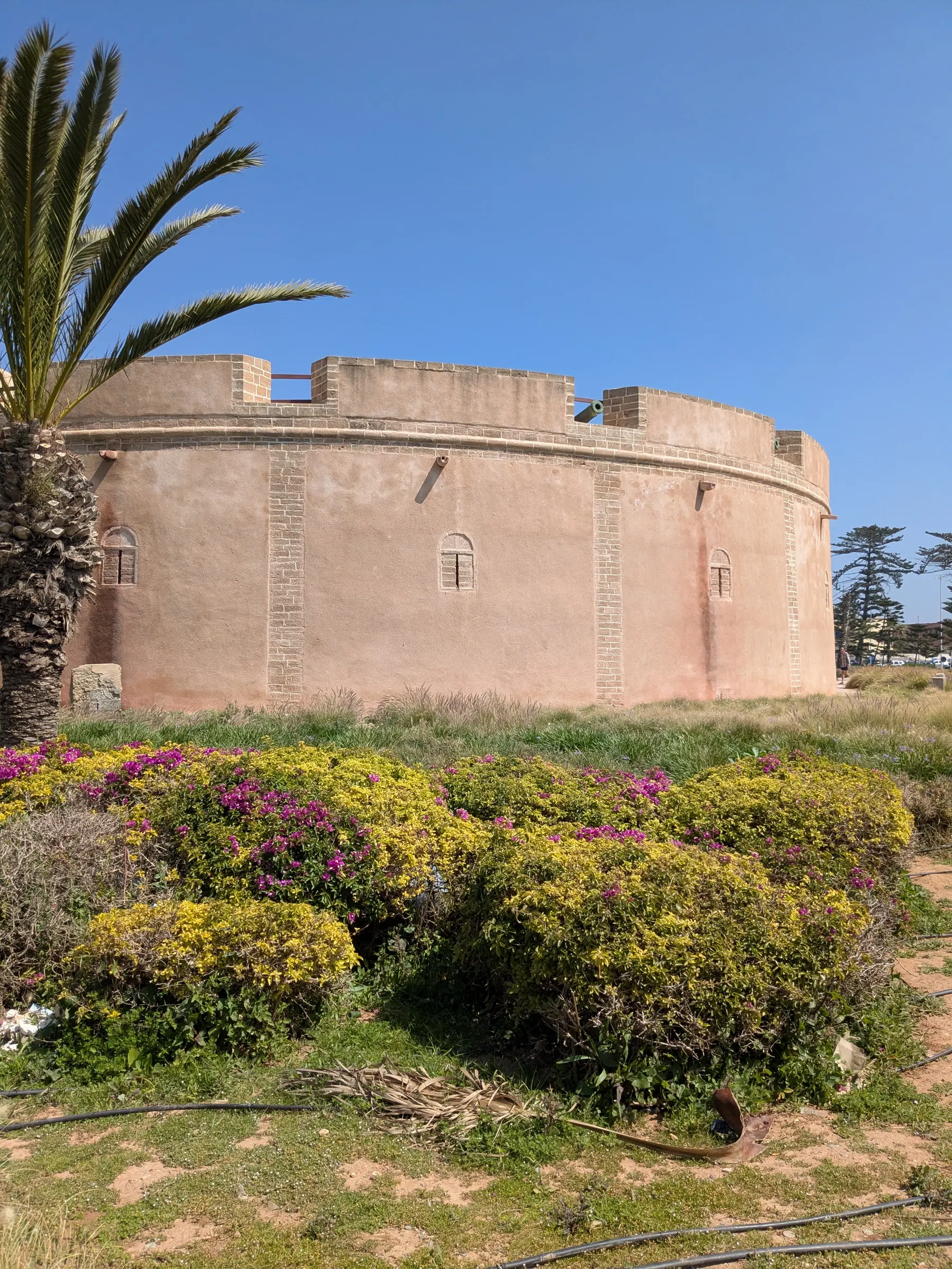 The round stone tower of Bab Marrakech in Essaouira