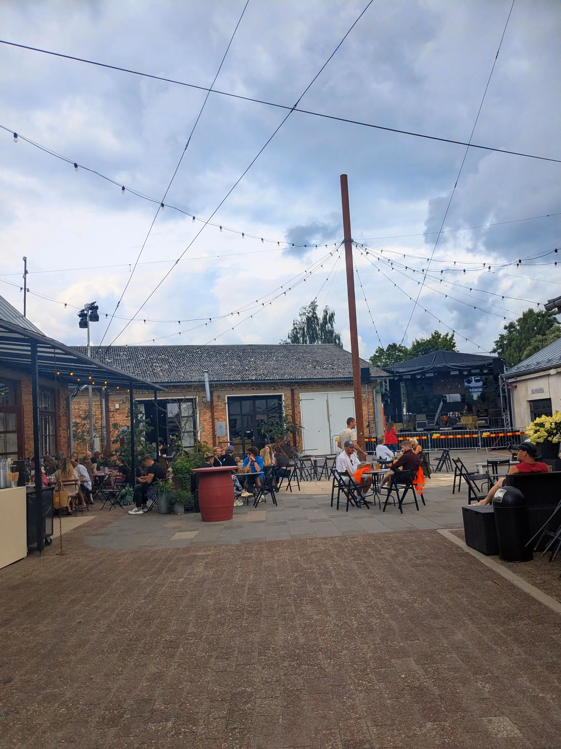 Creative spaces and outdoor seating in Kuldīga's Kaļķu iela Quarter