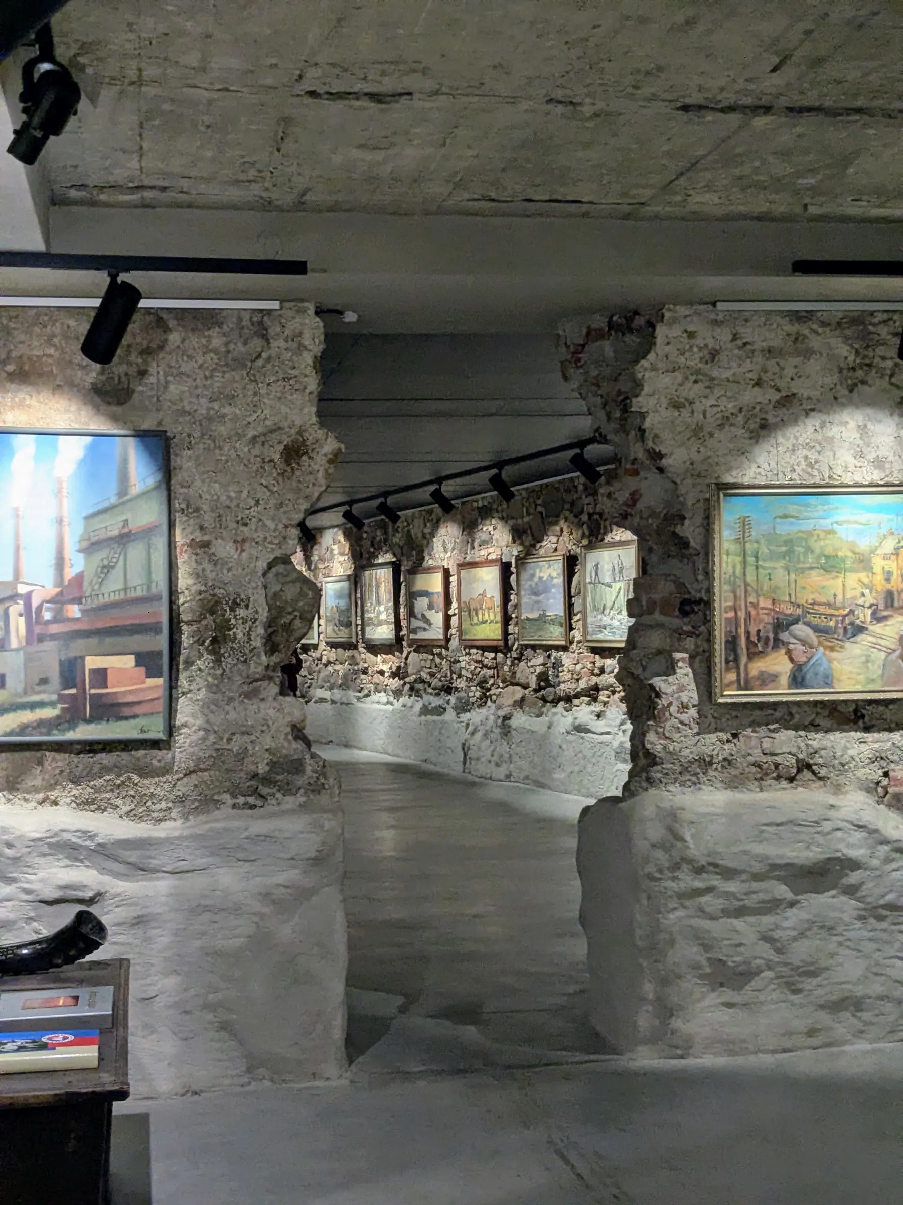 An underground exhibition tunnel at Galerija Romas dārzs