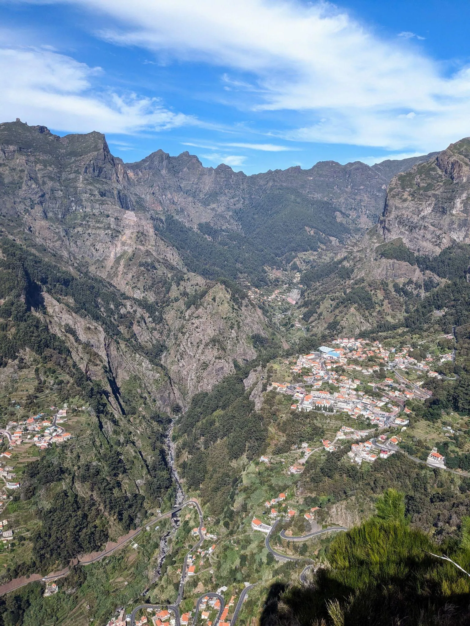Deep mountain valley view in Madeira