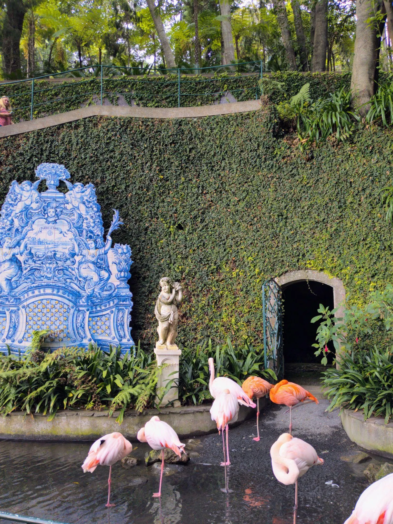 Blue and white tile panel in Monte Palace Tropical Garden
