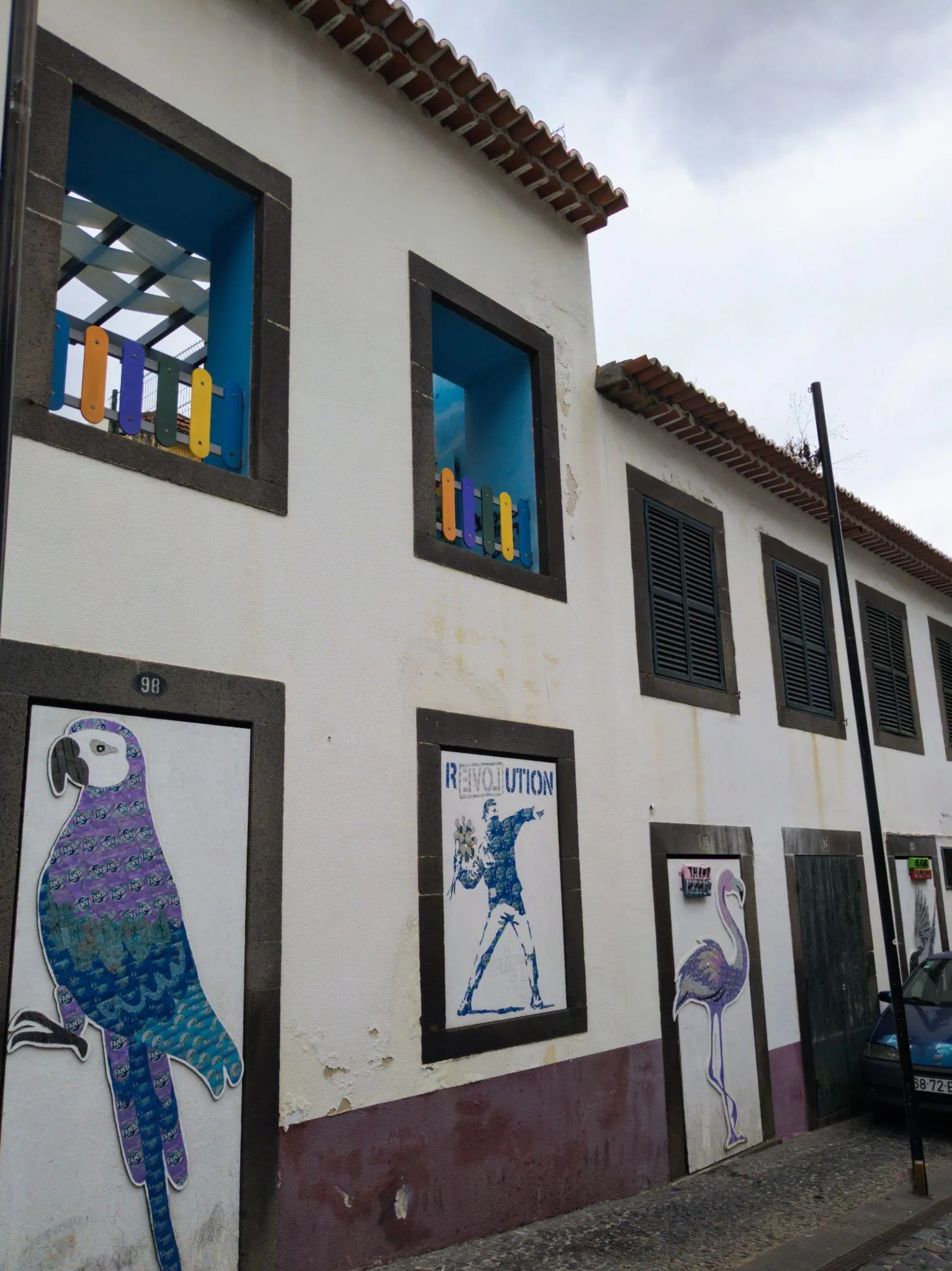Painted door art in Câmara de Lobos