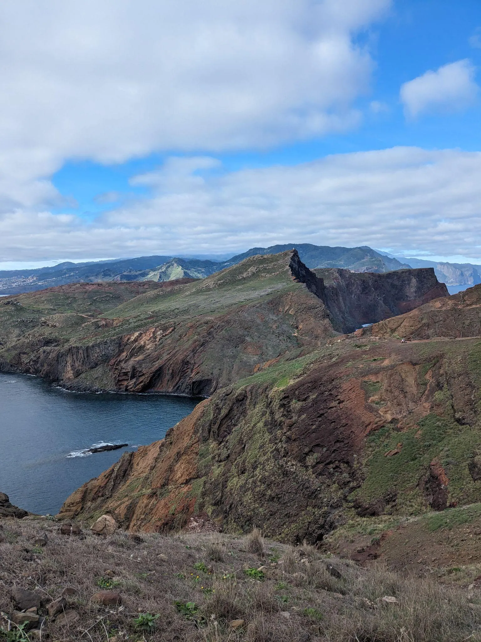 The red volcanic cliffs of Ponta de São Lourenço in Madeira