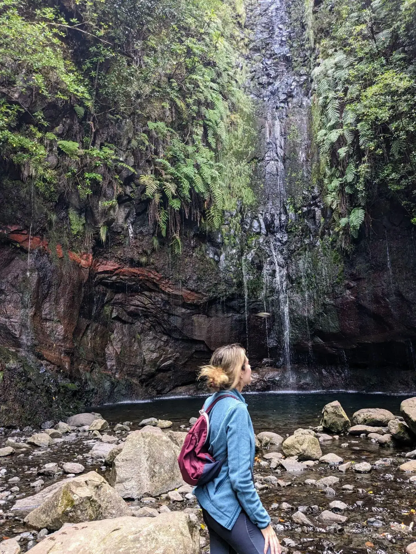 A waterfall pool on the Levada das 25 Fontes walk in Madeira