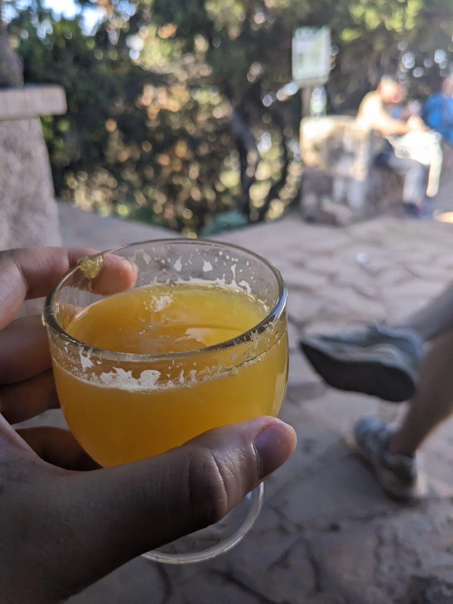 A glass of poncha after hiking in Madeira