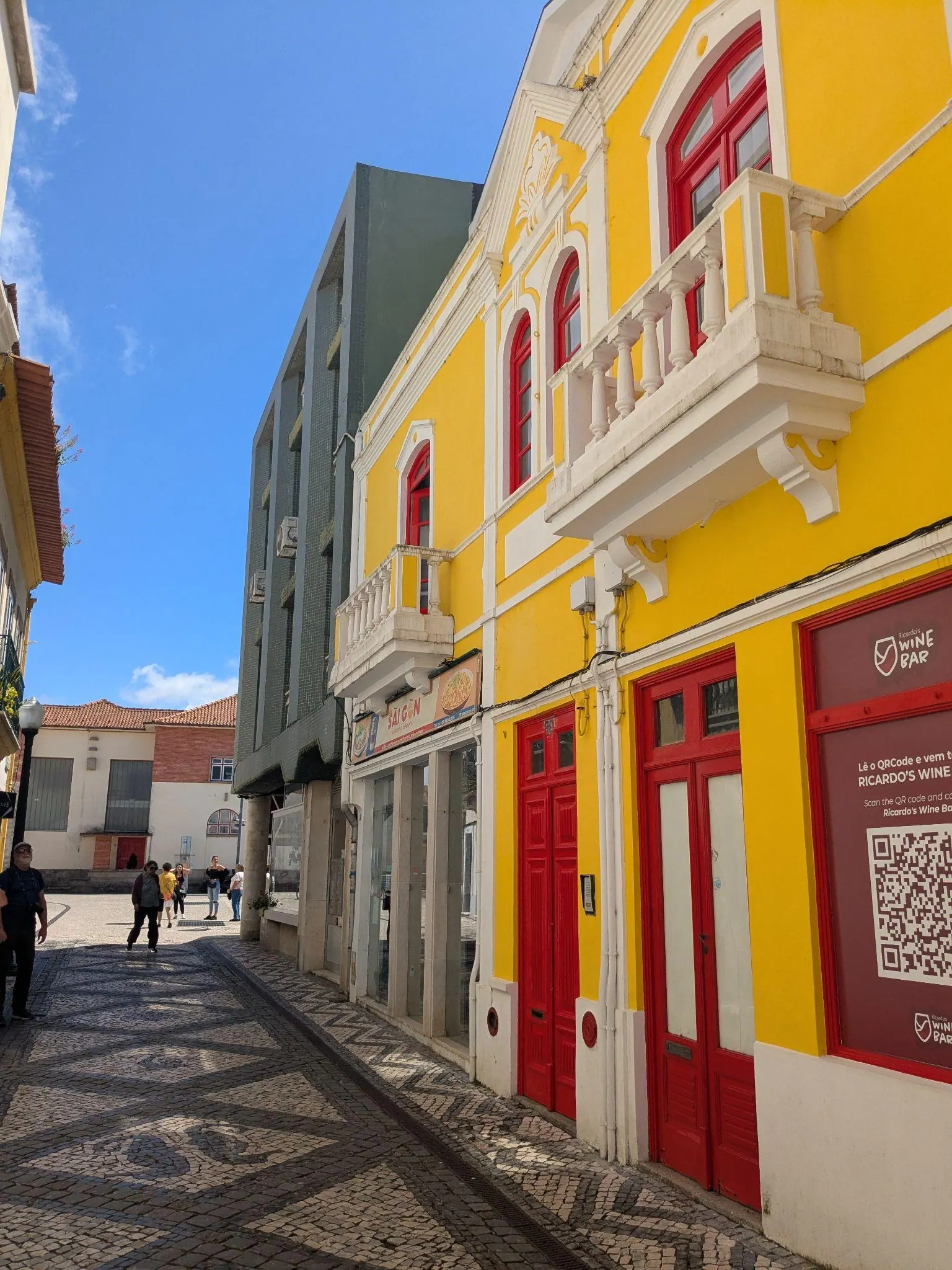 A bright yellow building in Aveiro, Portugal