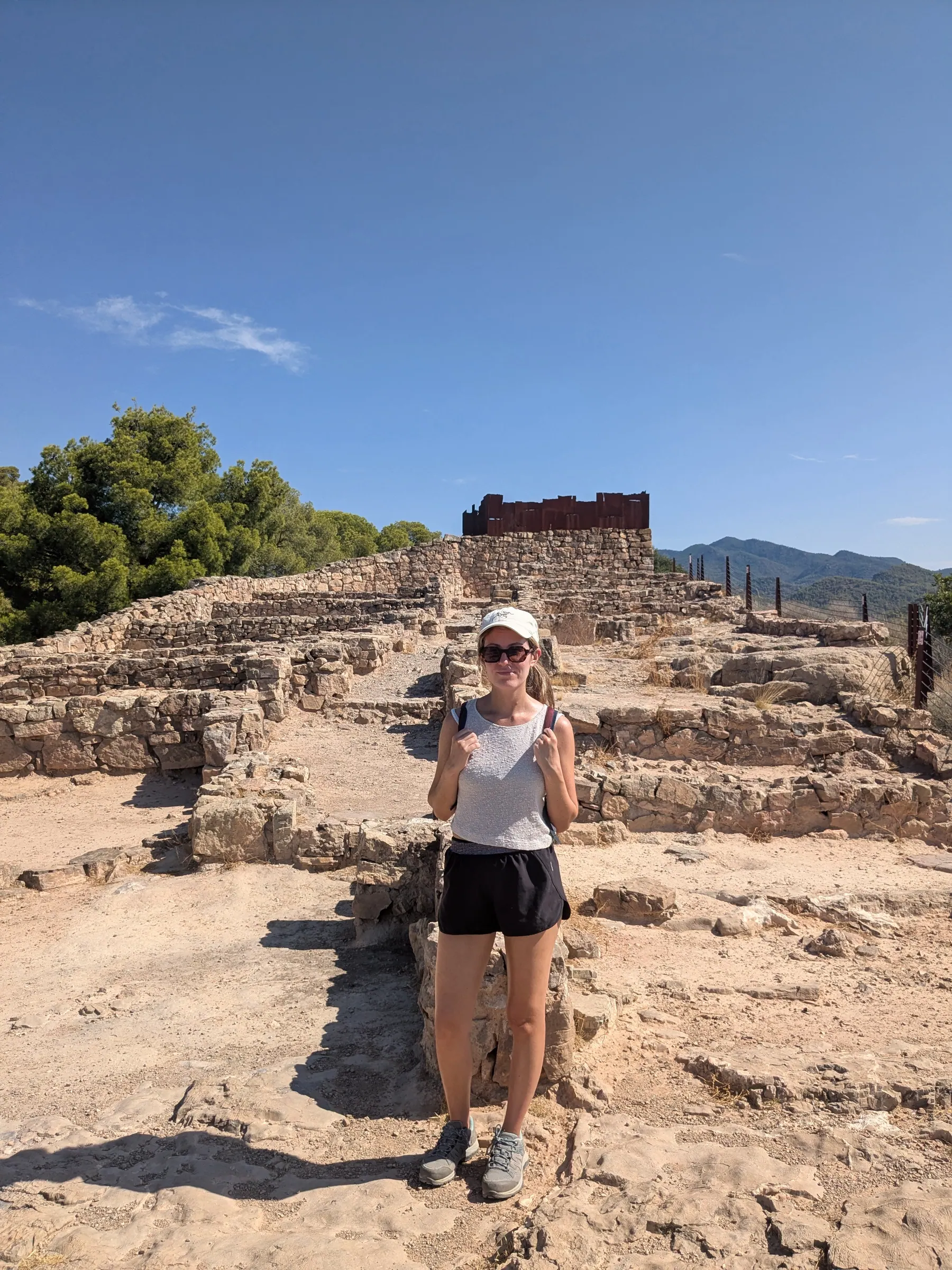 A traveler among the Iberian ruins of Puntal dels Llops above Olocau
