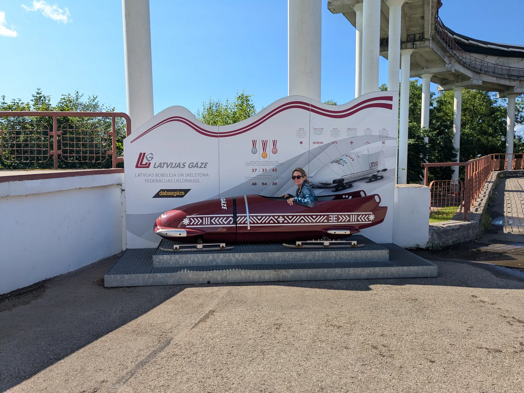 A view along the bobsleigh track in Sigulda