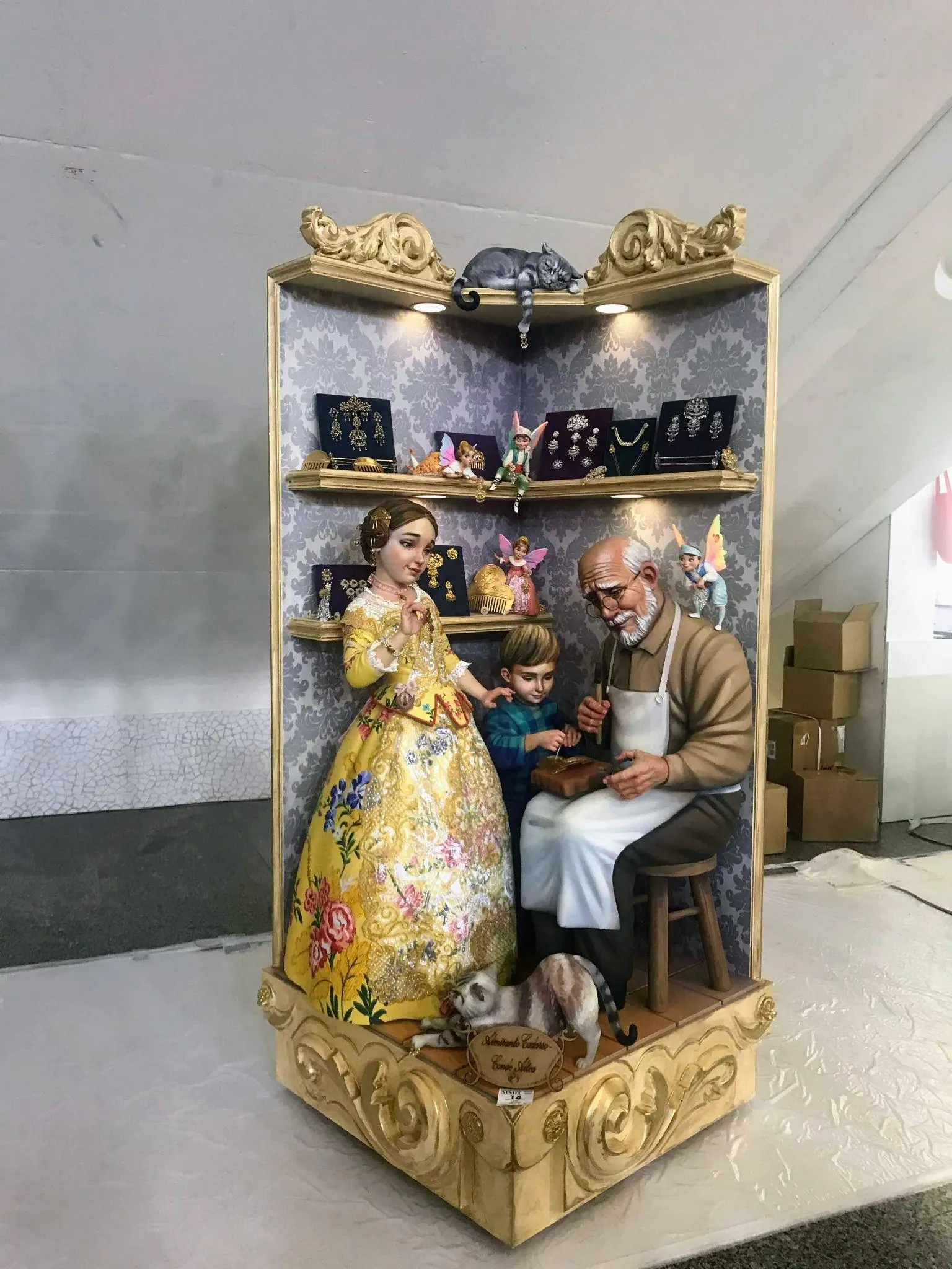 Colorful sculpted figures and satirical ninots on display at Museo Fallero de Valencia